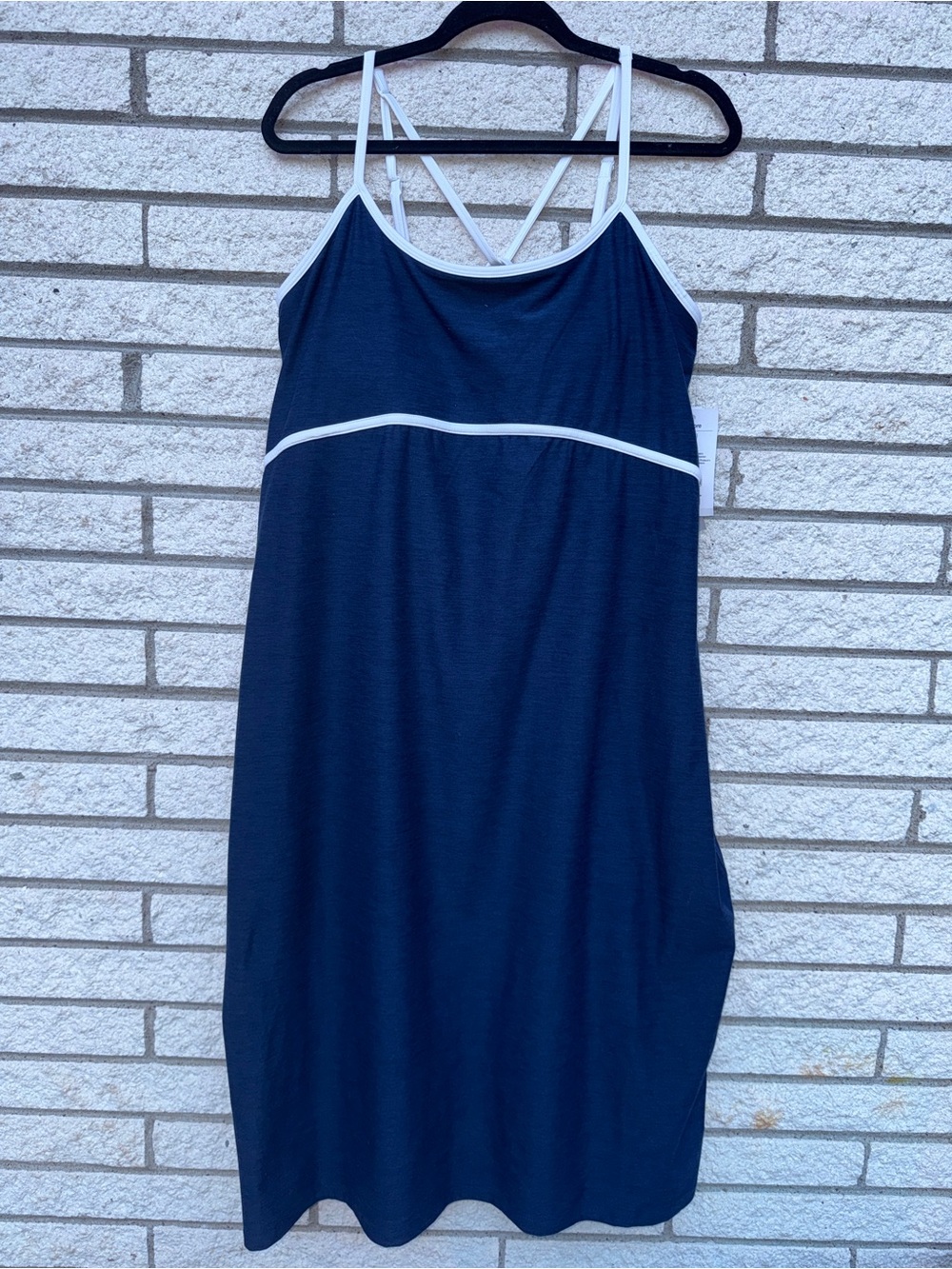 Athletic Works Butter Core Navy Chemise with White Trim Maci Dress